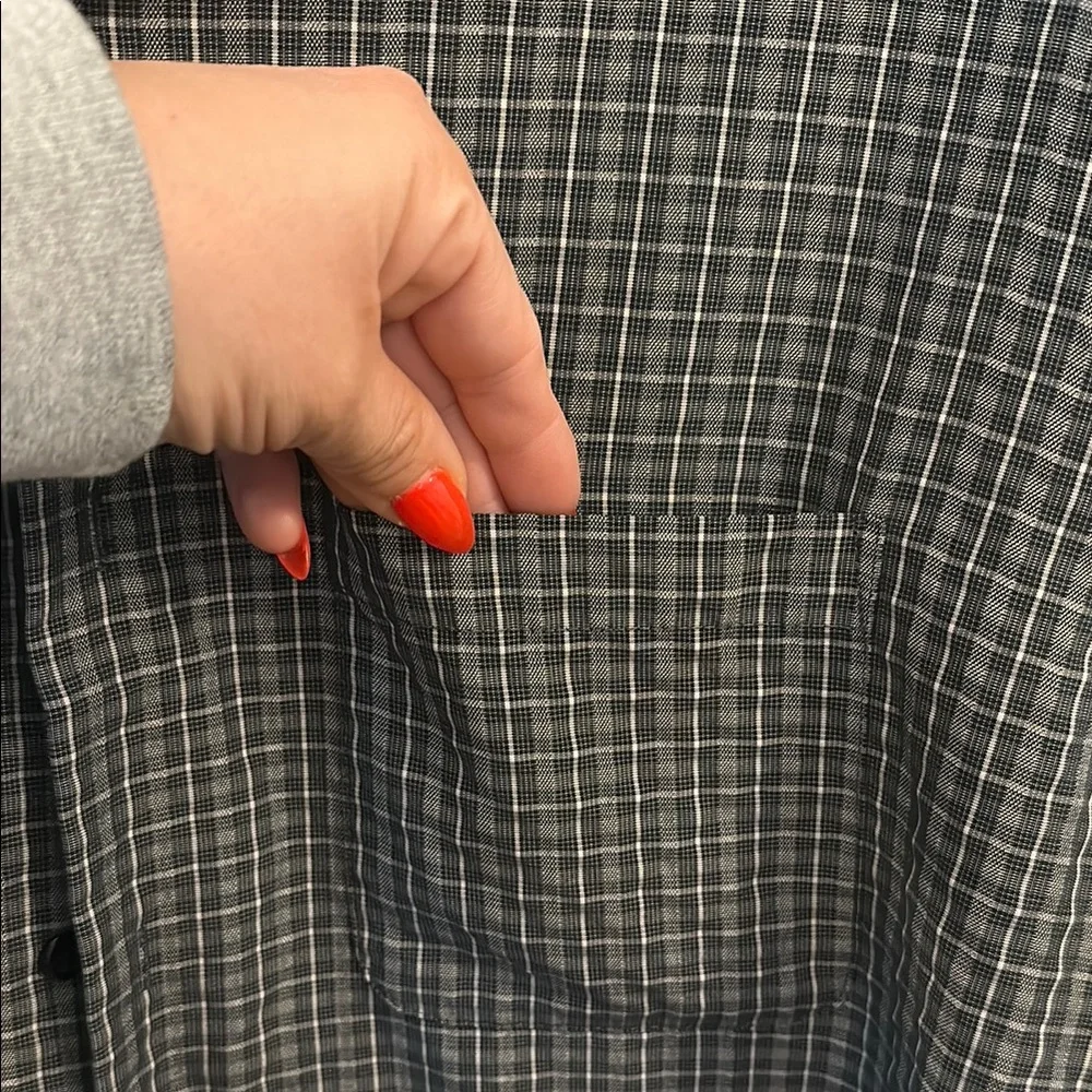 Men's Gray Checkered Shirt - Picture 3 of 6